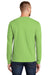 Port & Company PC61LS/PC61LST Mens Essential Long Sleeve Crewneck T-Shirt Lime Green Model Back