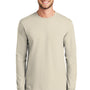 Port & Company Mens Essential Long Sleeve Crewneck T-Shirt - Natural