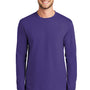 Port & Company Mens Essential Long Sleeve Crewneck T-Shirt - Purple