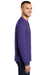 Port & Company PC61LS/PC61LST Mens Essential Long Sleeve Crewneck T-Shirt Purple Model Side