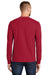 Port & Company PC61LS/PC61LST Mens Essential Long Sleeve Crewneck T-Shirt Red Model Back