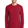 Port & Company Mens Essential Long Sleeve Crewneck T-Shirt - Red