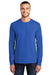 Port & Company PC61LS/PC61LST Mens Essential Long Sleeve Crewneck T-Shirt Royal Blue Model Front