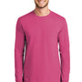 Port & Company Mens Essential Long Sleeve Crewneck T-Shirt - Sangria Pink