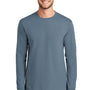 Port & Company Mens Essential Long Sleeve Crewneck T-Shirt - Stonewashed Blue