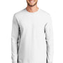 Port & Company Mens Essential Long Sleeve Crewneck T-Shirt - White