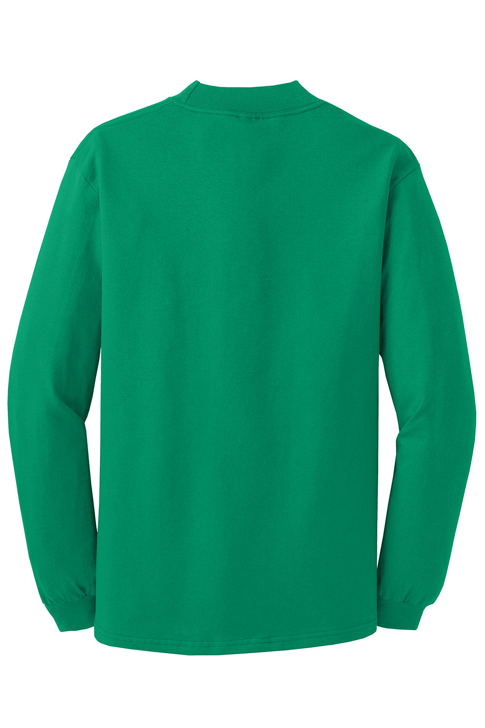 Port & Company PC61M Mens Essential Long Sleeve Mock Neck T-Shirt Kelly Green Flat Back