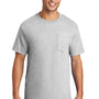 Port & Company Mens Essential Short Sleeve Crewneck T-Shirt w/ Pocket - Ash Grey