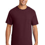 Port & Company Mens Essential Short Sleeve Crewneck T-Shirt w/ Pocket - Athletic Maroon