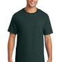 Port & Company Mens Essential Short Sleeve Crewneck T-Shirt w/ Pocket - Dark Green