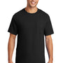 Port & Company Mens Essential Short Sleeve Crewneck T-Shirt w/ Pocket - Jet Black