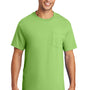 Port & Company Mens Essential Short Sleeve Crewneck T-Shirt w/ Pocket - Lime Green