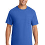 Port & Company Mens Essential Short Sleeve Crewneck T-Shirt w/ Pocket - Royal Blue