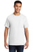 Port & Company PC61P/PC61PT Mens Essential Short Sleeve Crewneck T-Shirt w/ Pocket White Model Front