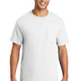 Port & Company Mens Essential Short Sleeve Crewneck T-Shirt w/ Pocket - White