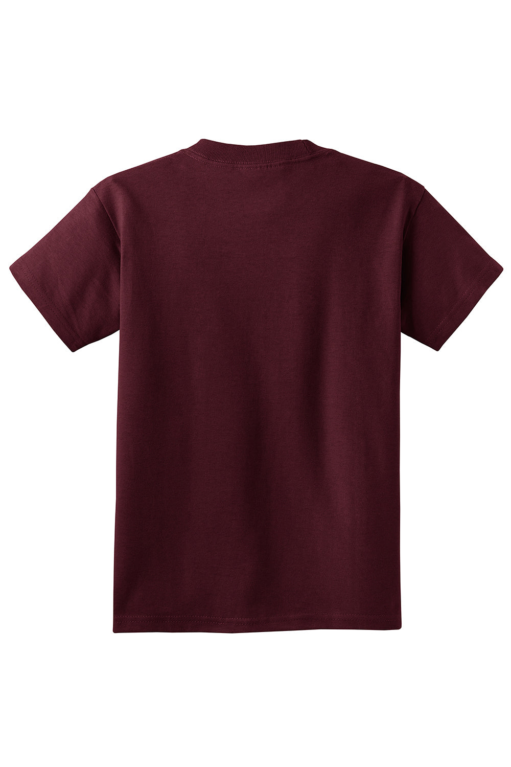 Port & Company PC61Y Youth Essential Short Sleeve Crewneck T-Shirt Athletic Maroon Flat Back