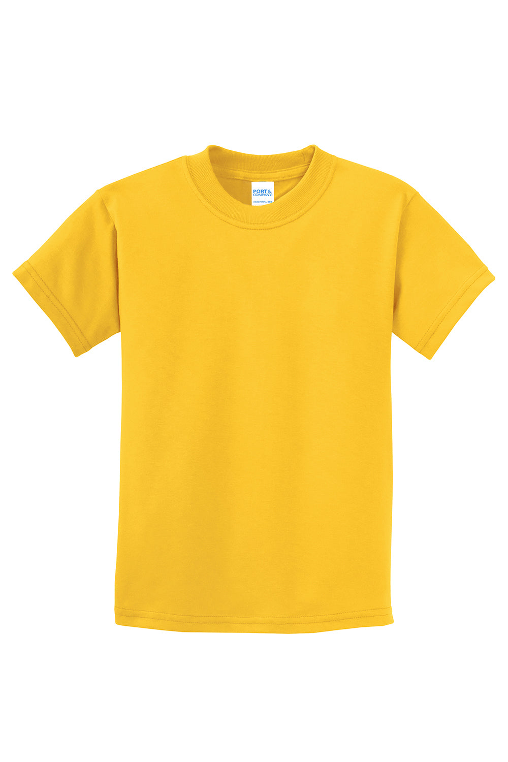 Port & Company PC61Y Youth Essential Short Sleeve Crewneck T-Shirt Lemon Yellow Flat Front