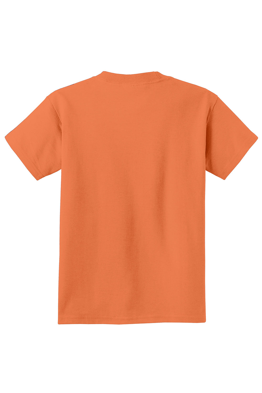 Port & Company PC61Y Youth Essential Short Sleeve Crewneck T-Shirt Orange Sherbet Flat Back