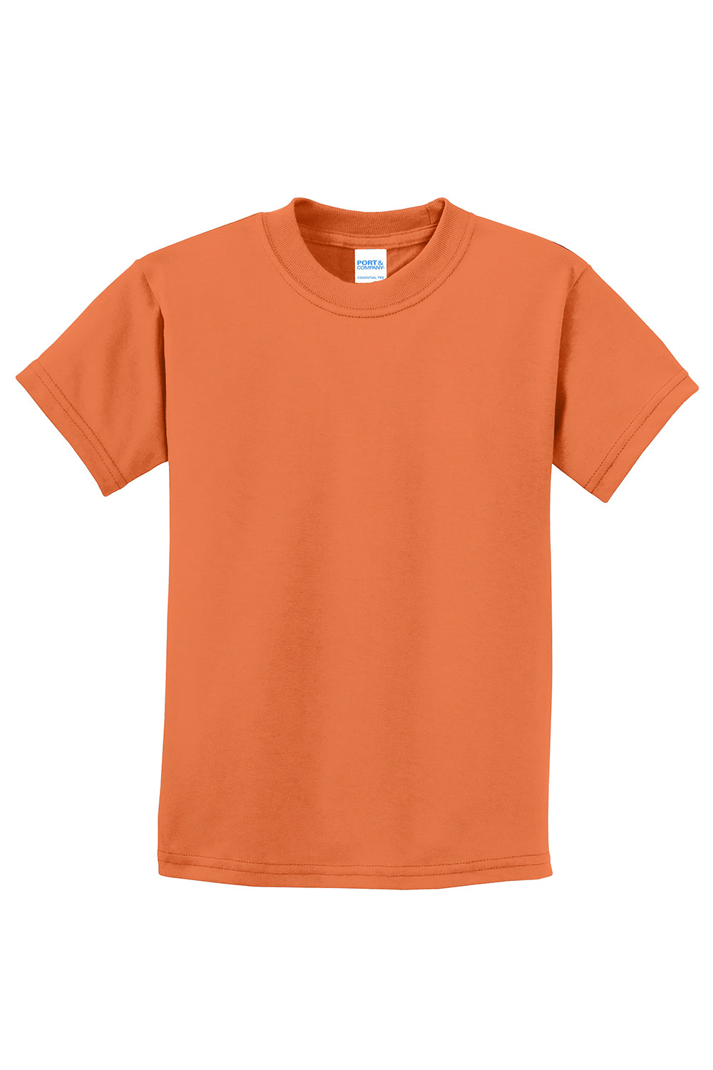 Port & Company PC61Y Youth Essential Short Sleeve Crewneck T-Shirt Orange Sherbet Flat Front