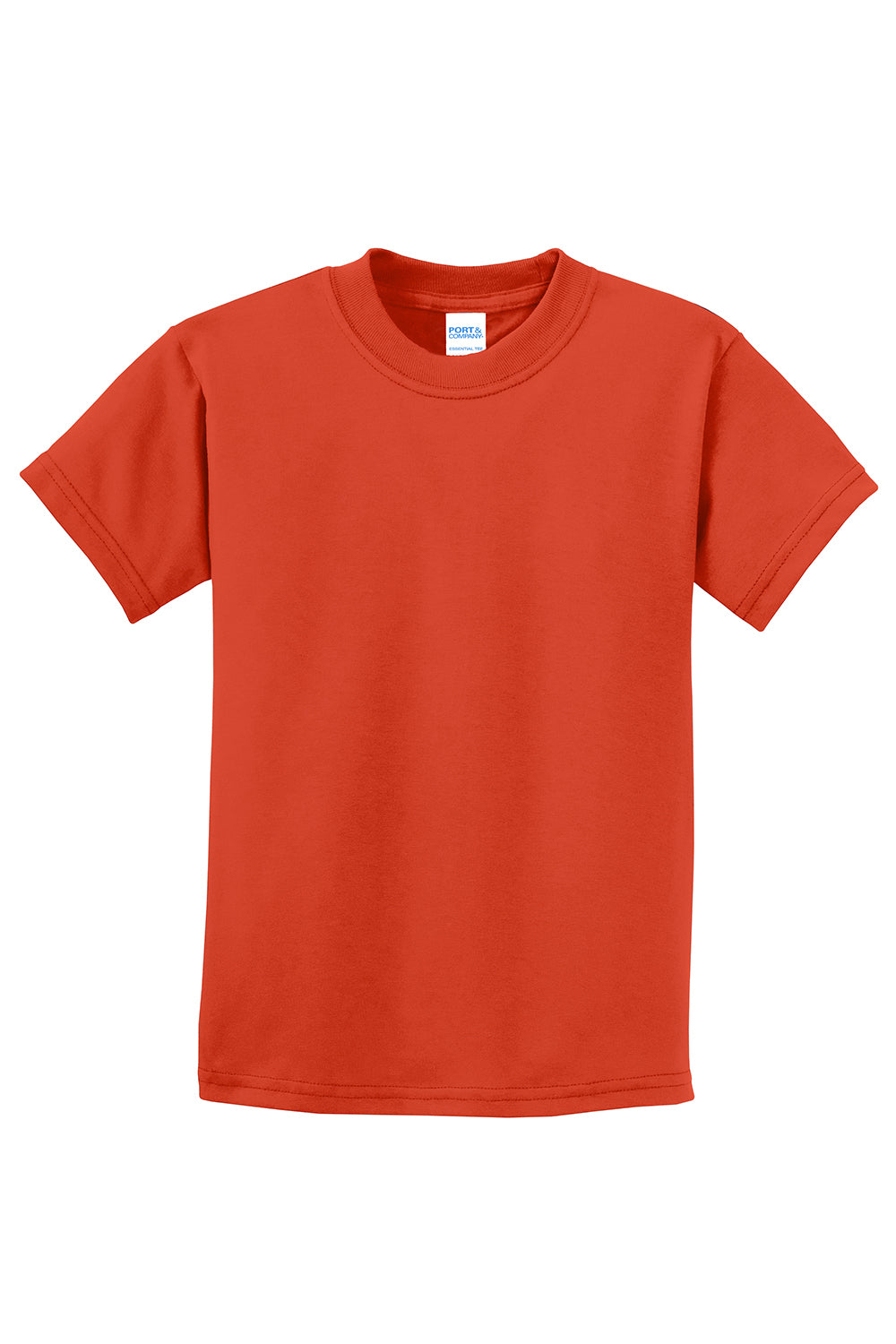 Port & Company PC61Y Youth Essential Short Sleeve Crewneck T-Shirt Orange Flat Front