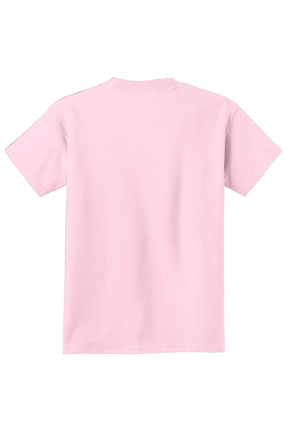 Port & Company PC61Y Youth Essential Short Sleeve Crewneck T-Shirt Pale Pink Flat Back