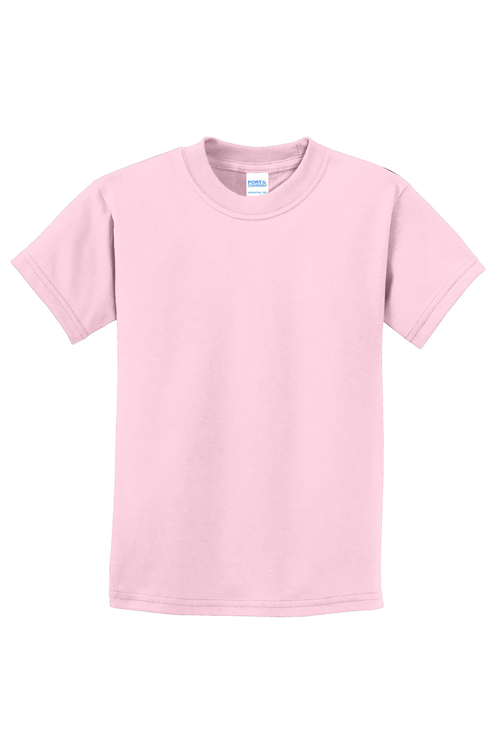 Port & Company PC61Y Youth Essential Short Sleeve Crewneck T-Shirt Pale Pink Flat Front