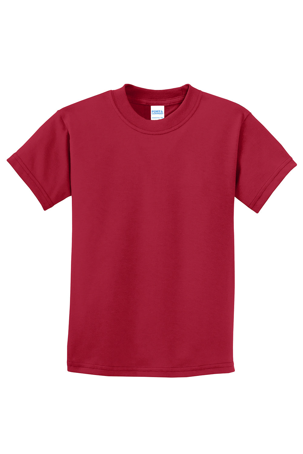 Port & Company PC61Y Youth Essential Short Sleeve Crewneck T-Shirt Red Flat Front