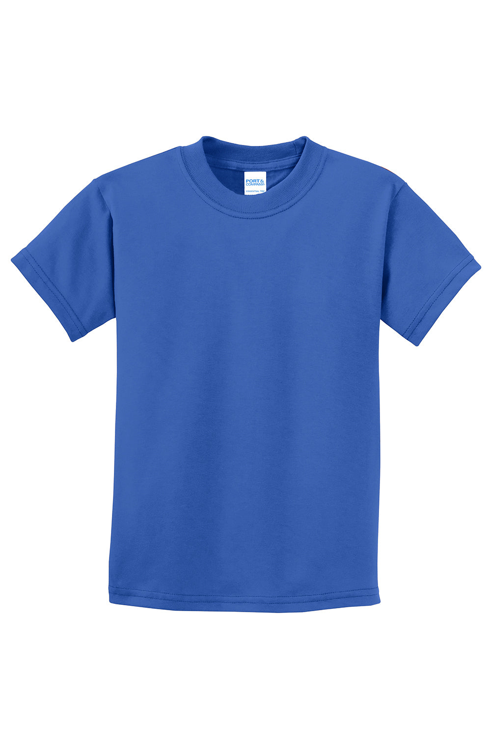 Port & Company PC61Y Youth Essential Short Sleeve Crewneck T-Shirt Royal Blue Flat Front