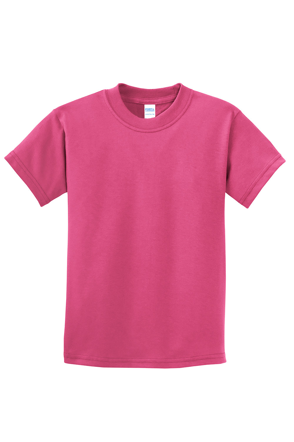 Port & Company PC61Y Youth Essential Short Sleeve Crewneck T-Shirt Sangria Pink Flat Front