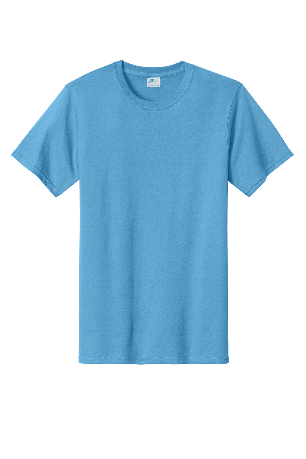 Port & Company PC61/PC61T Mens Essential Short Sleeve Crewneck T-Shirt Aquatic Blue Flat Front