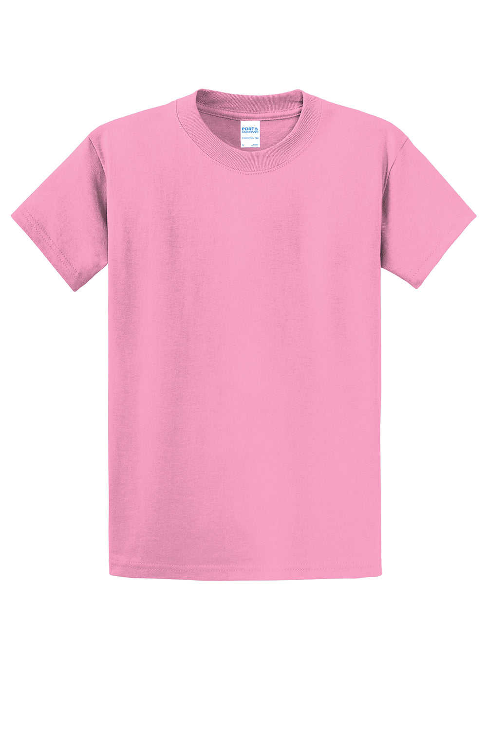 Port & Company PC61/PC61T Mens Essential Short Sleeve Crewneck T-Shirt Candy Pink Flat Front