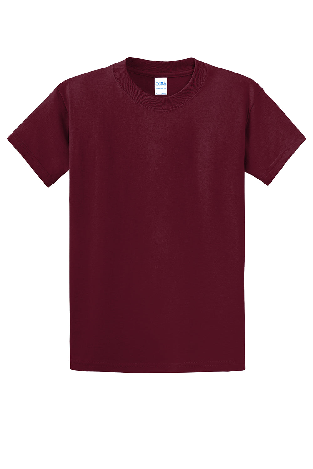 Port & Company PC61/PC61T Mens Essential Short Sleeve Crewneck T-Shirt Cardinal Red Flat Front