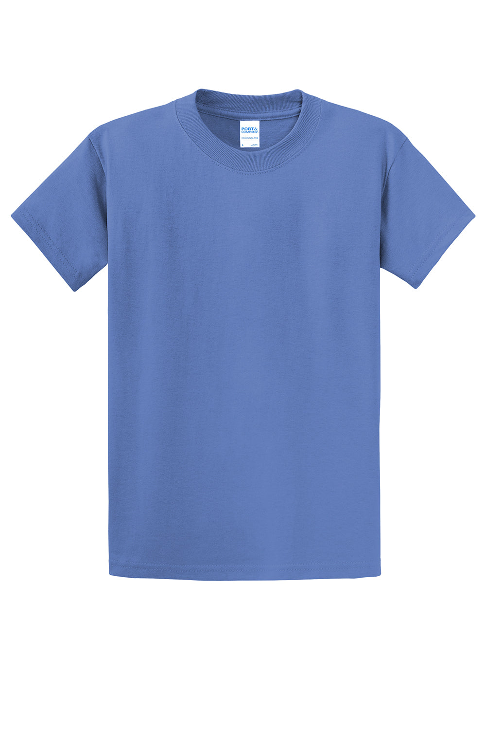 Port & Company PC61/PC61T Mens Essential Short Sleeve Crewneck T-Shirt Carolina Blue Flat Front