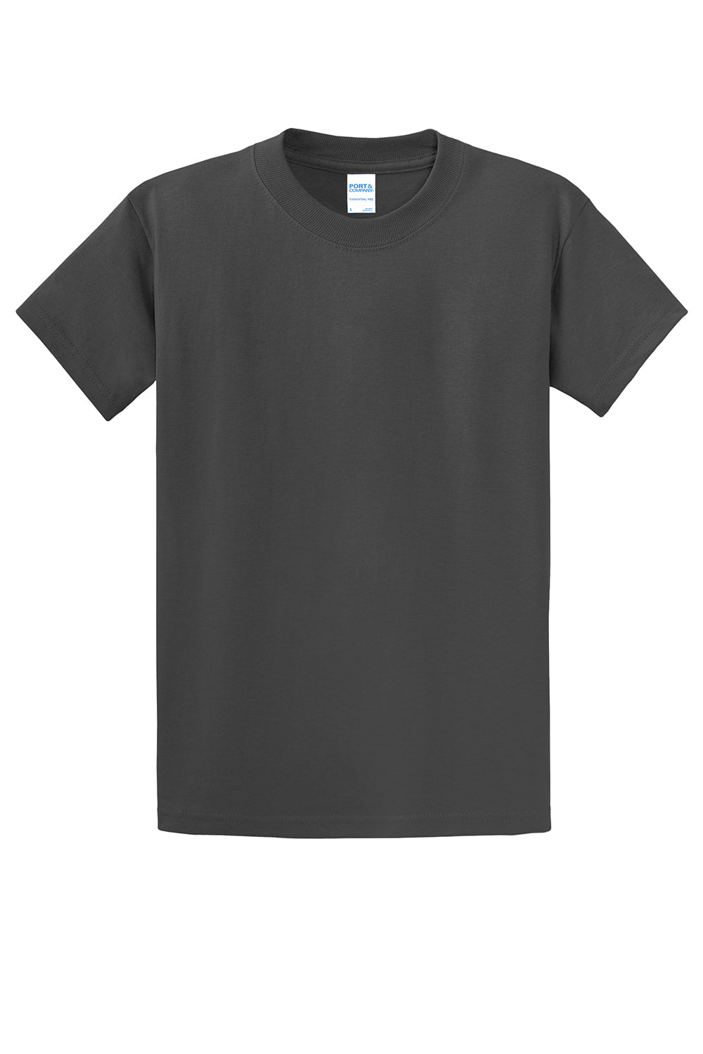 Port & Company PC61/PC61T Mens Essential Short Sleeve Crewneck T-Shirt Charcoal Grey Flat Front