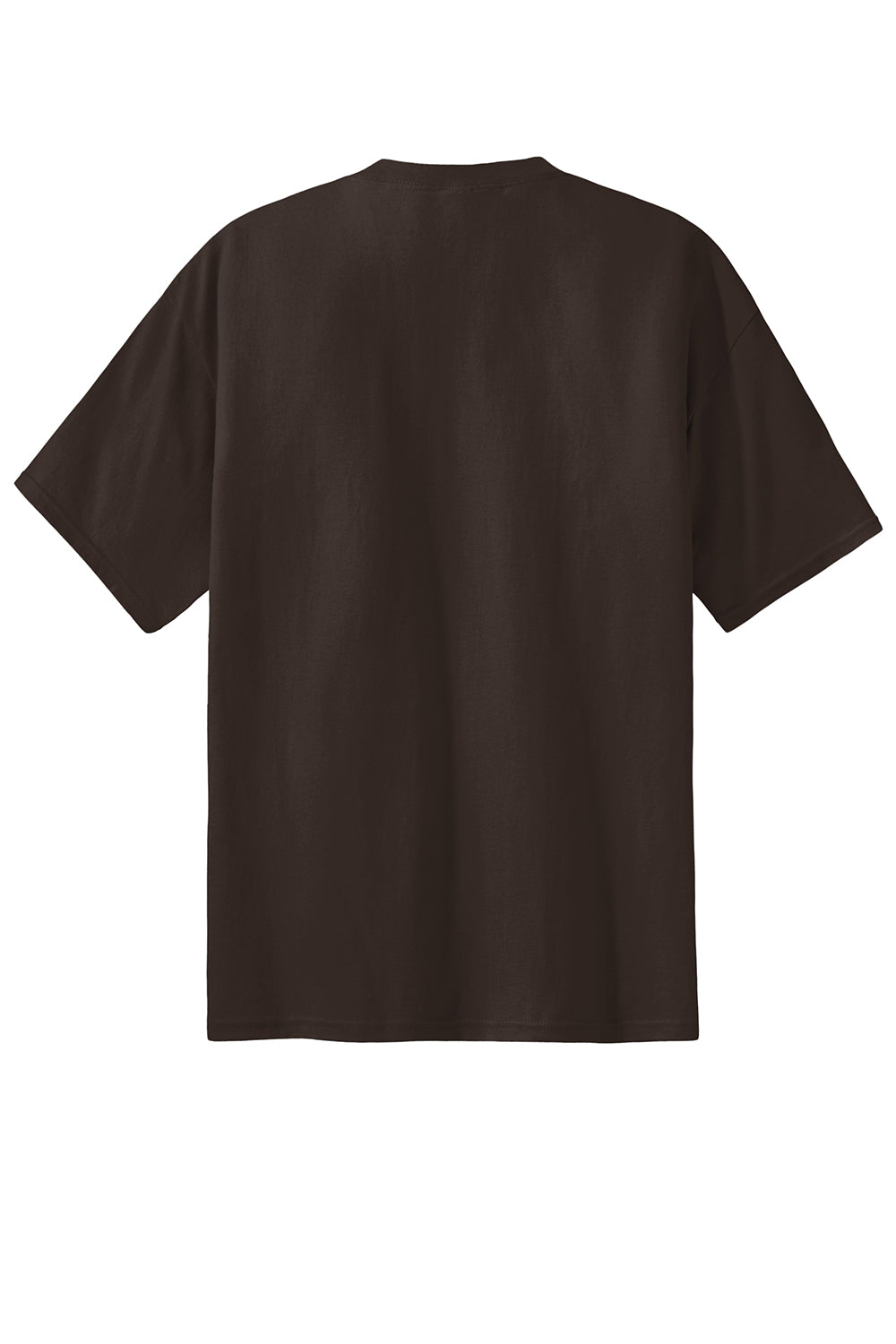 Port & Company PC61/PC61T Mens Essential Short Sleeve Crewneck T-Shirt Dark Chocolate Brown Flat Back