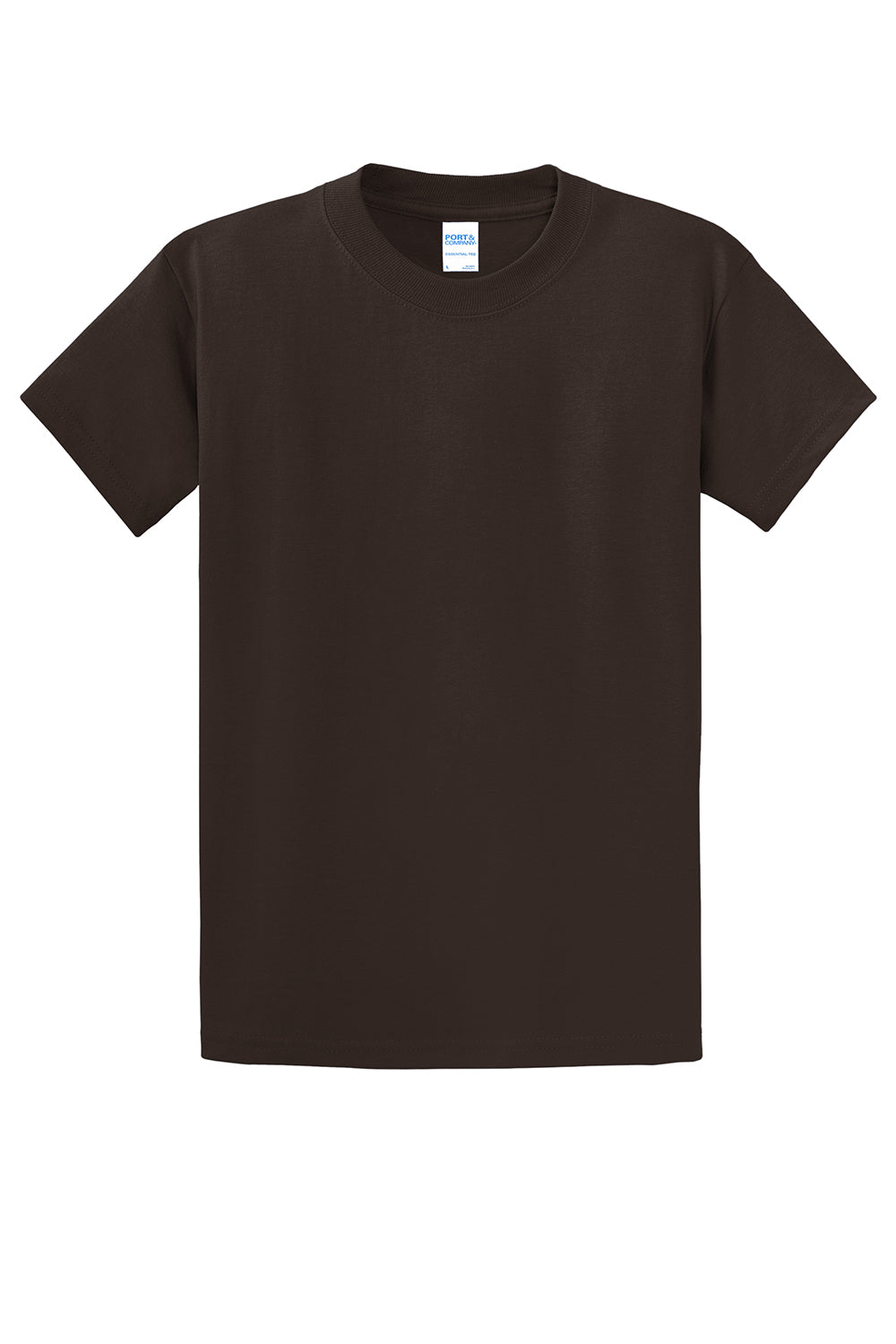 Port & Company PC61/PC61T Mens Essential Short Sleeve Crewneck T-Shirt Dark Chocolate Brown Flat Front