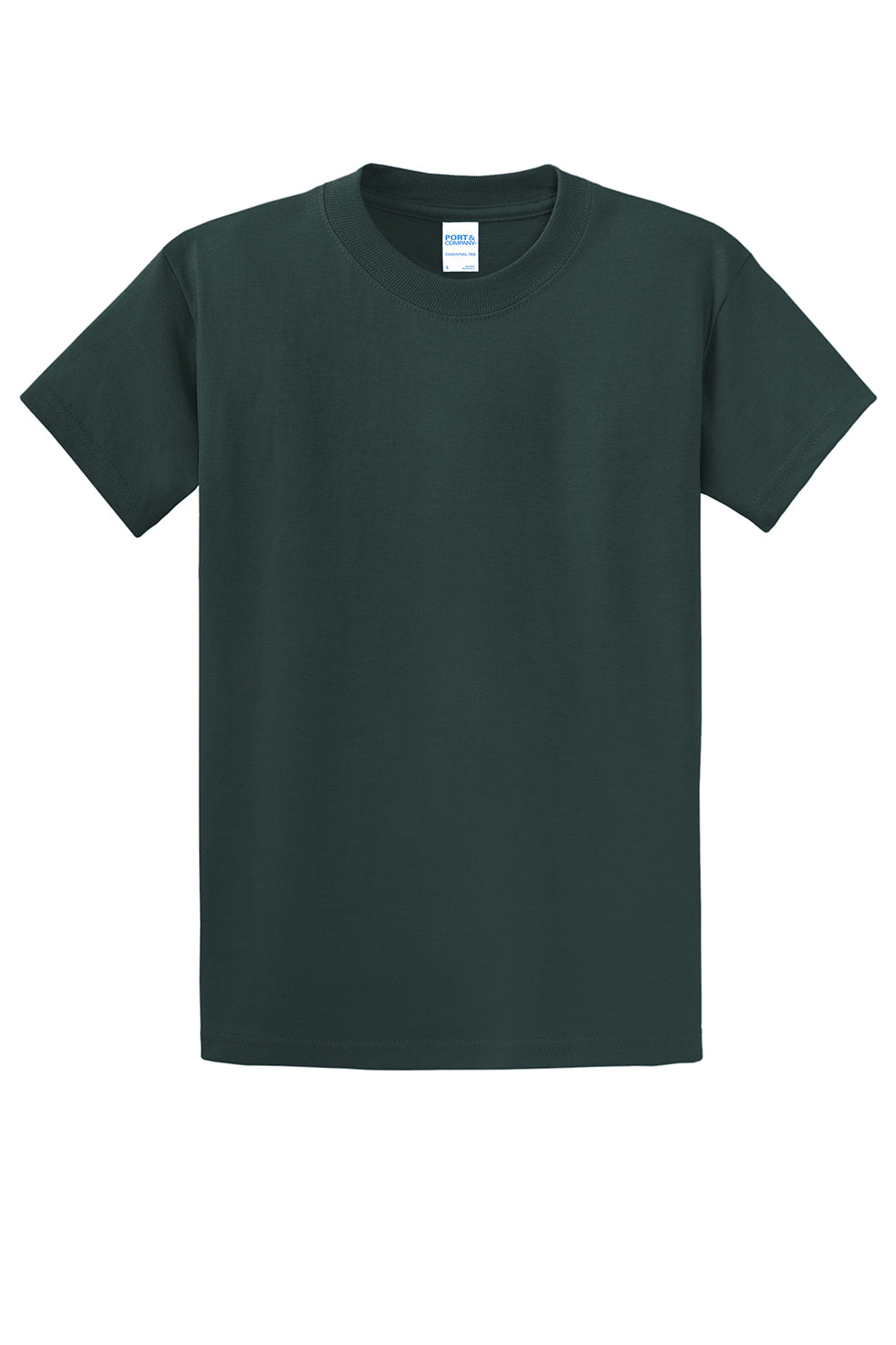 Port & Company PC61/PC61T Mens Essential Short Sleeve Crewneck T-Shirt Dark Green Flat Front