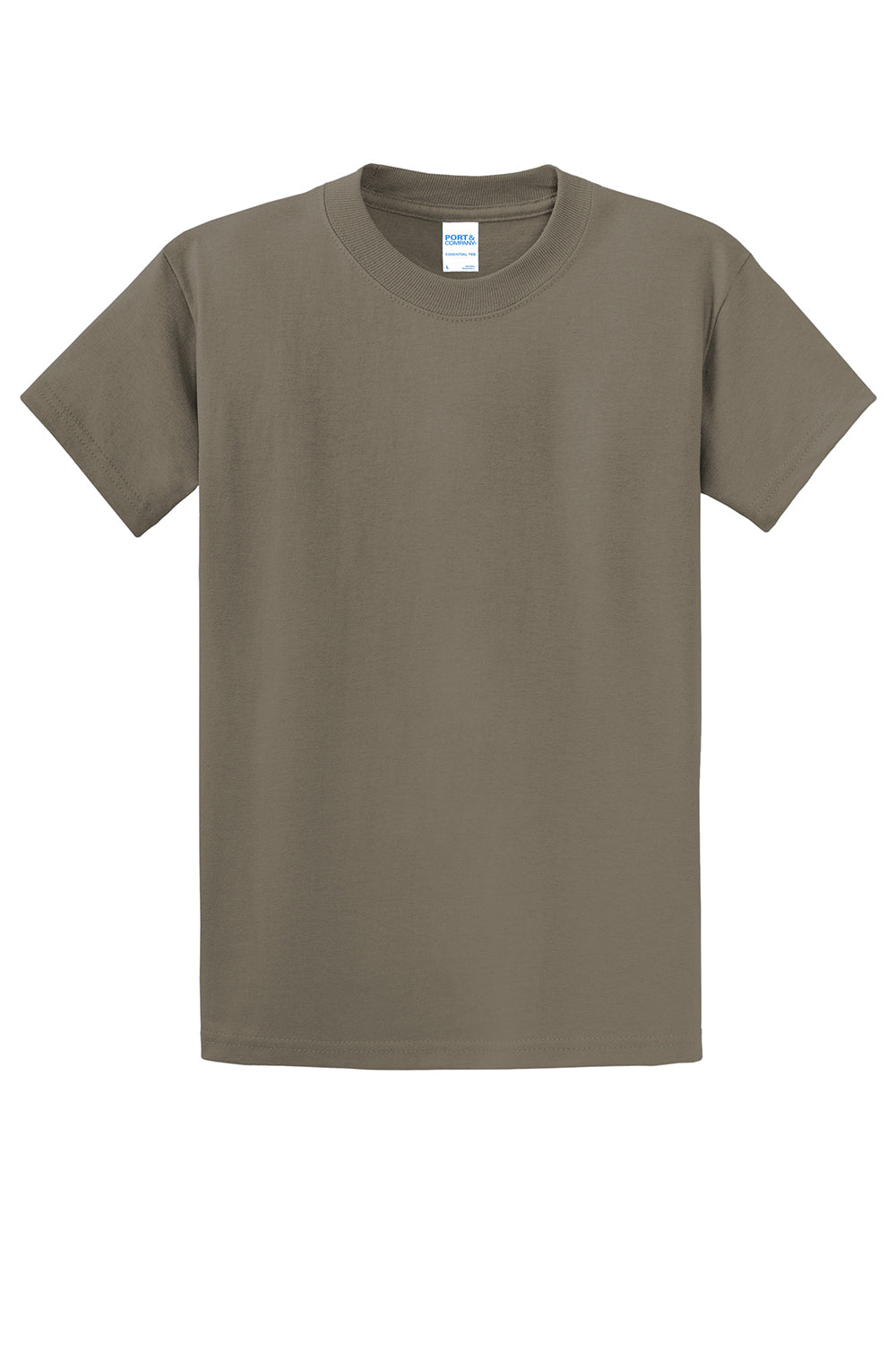 Port & Company PC61/PC61T Mens Essential Short Sleeve Crewneck T-Shirt Dusty Brown Flat Front