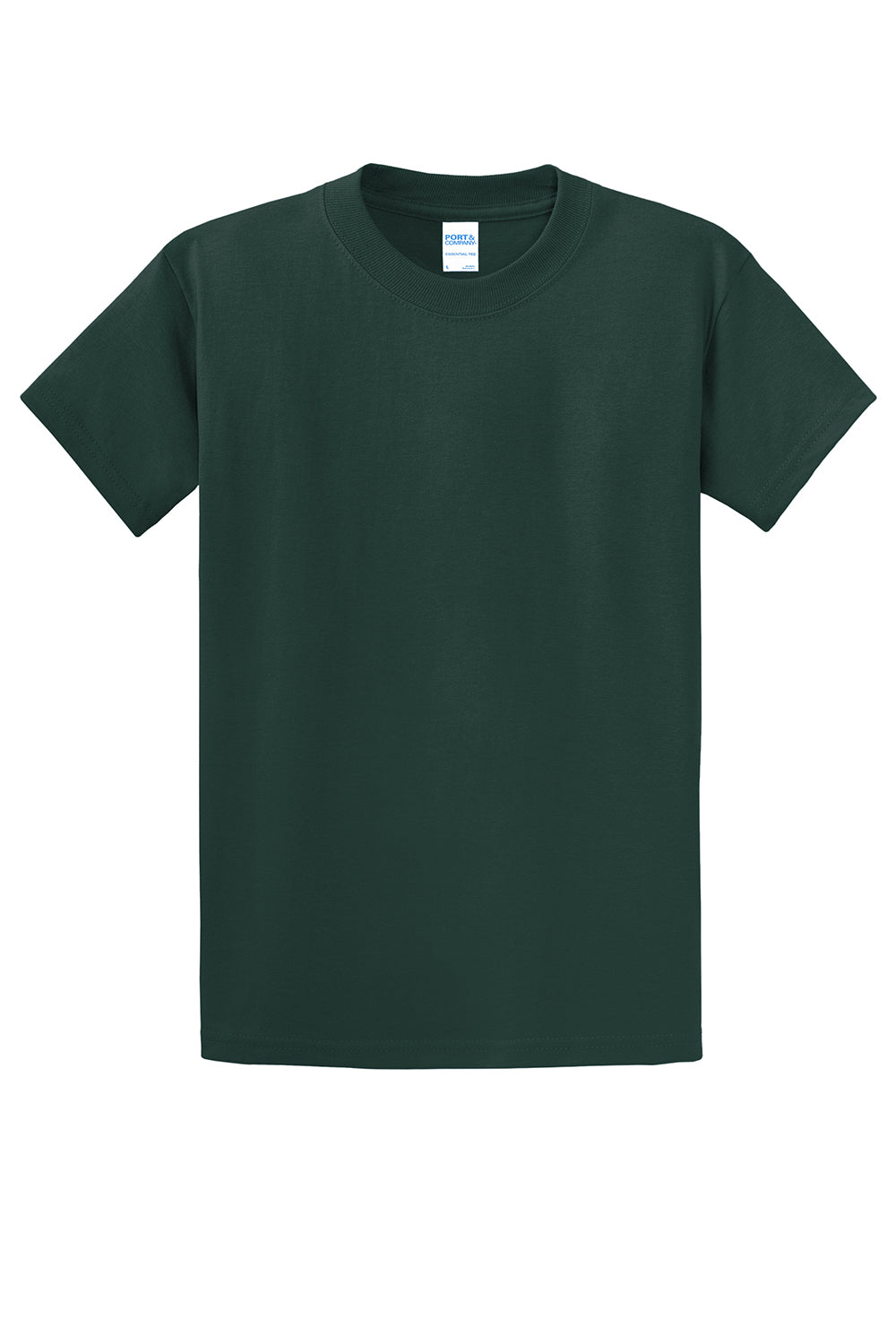 Port & Company PC61/PC61T Mens Essential Short Sleeve Crewneck T-Shirt Forest Green Flat Front