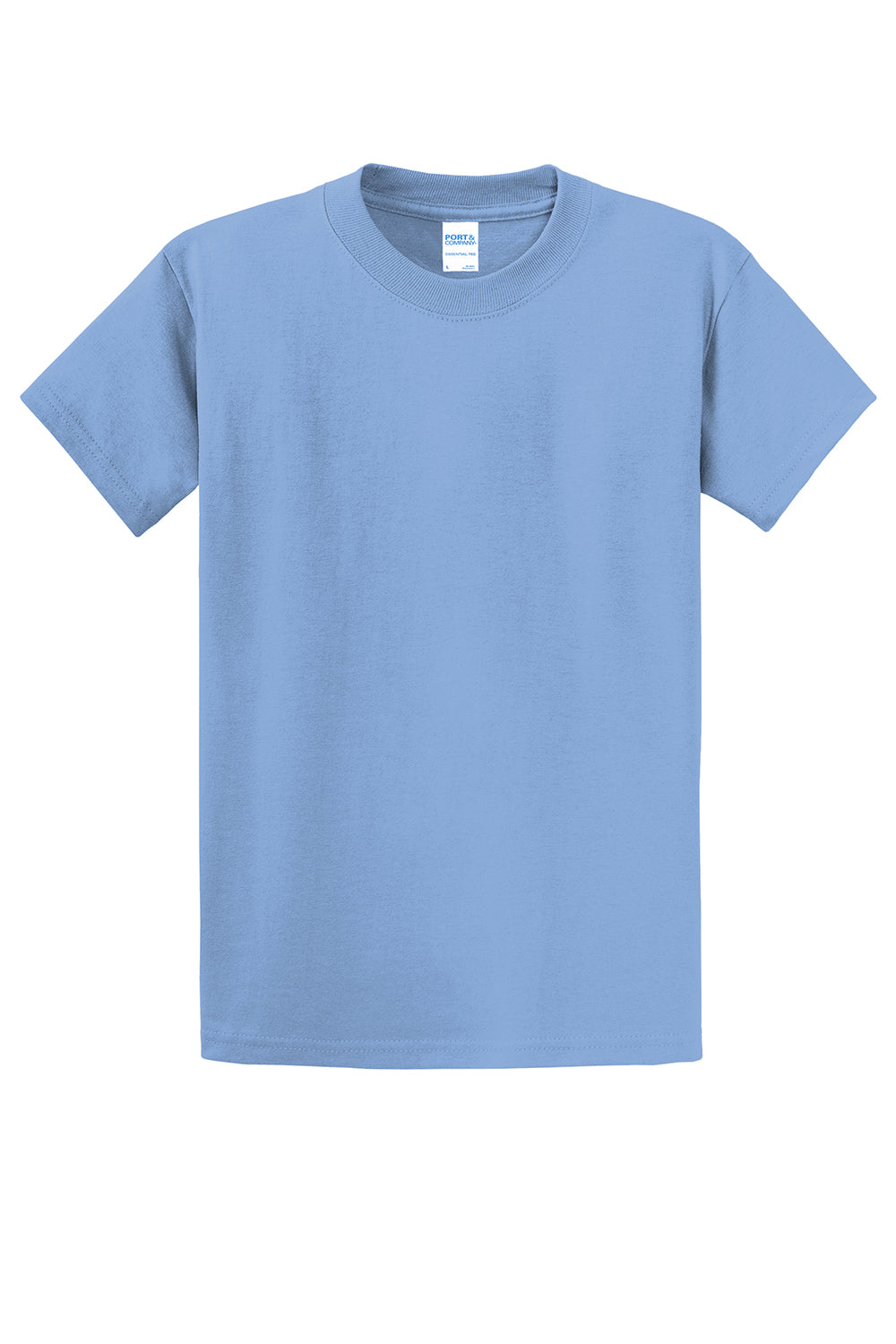 Port & Company PC61/PC61T Mens Essential Short Sleeve Crewneck T-Shirt Light Blue Flat Front