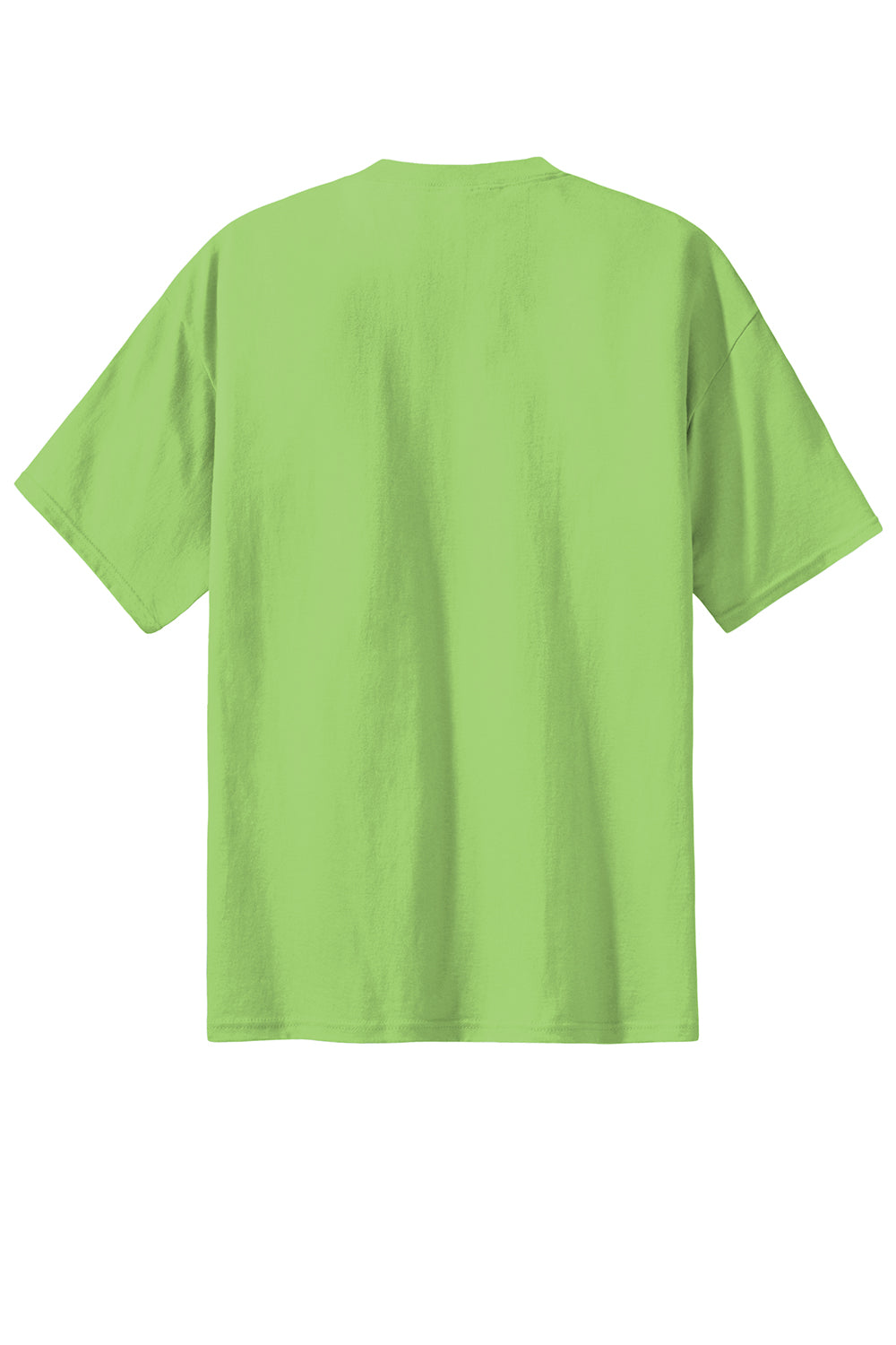 Port & Company PC61/PC61T Mens Essential Short Sleeve Crewneck T-Shirt Lime Green Flat Back