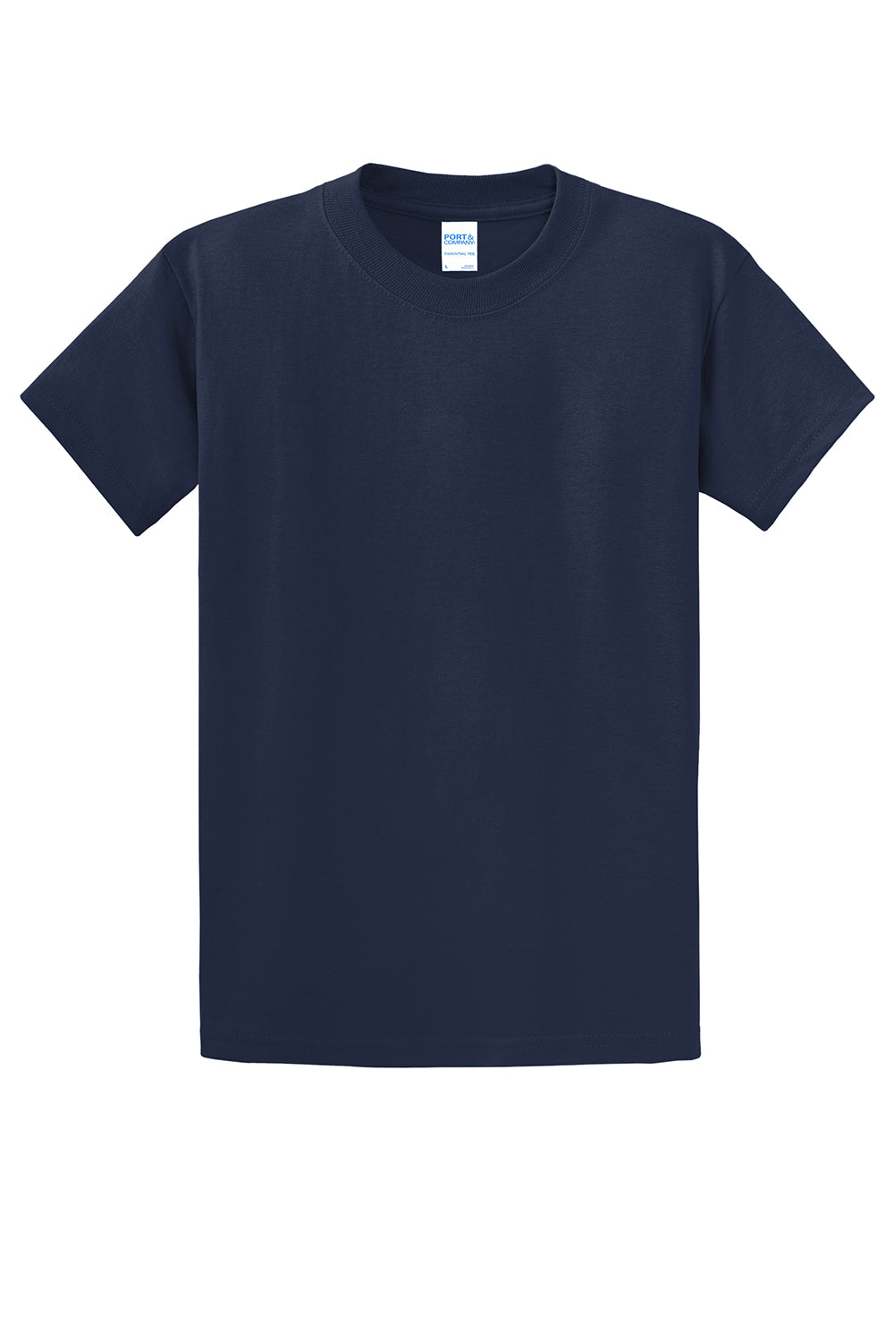 Port & Company PC61/PC61T Mens Essential Short Sleeve Crewneck T-Shirt Navy Blue Flat Front