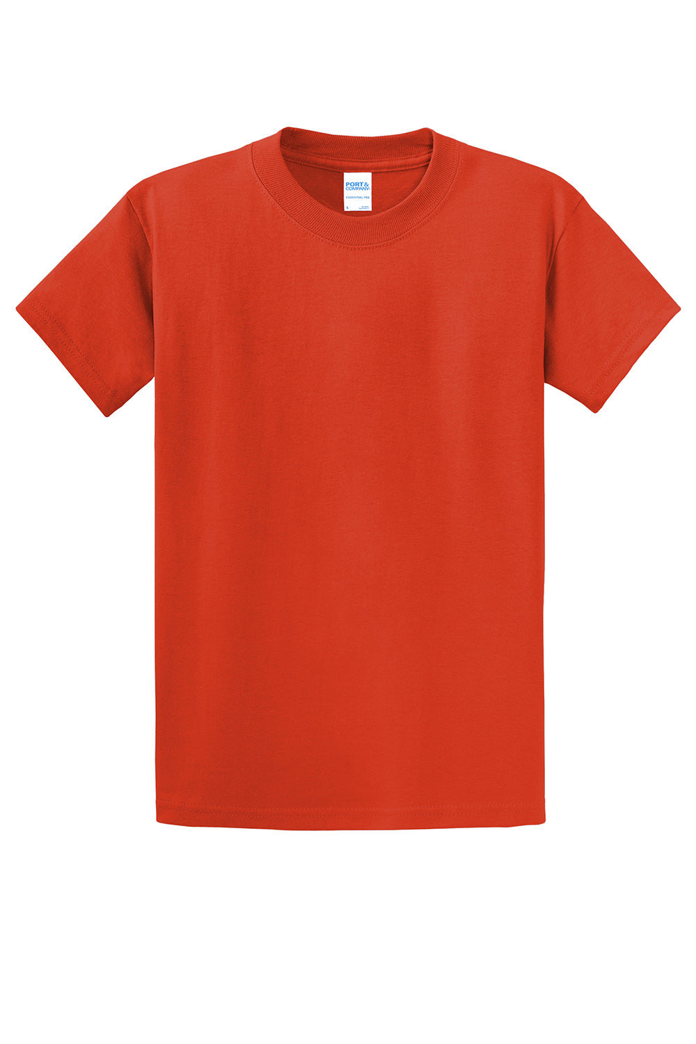 Port & Company PC61/PC61T Mens Essential Short Sleeve Crewneck T-Shirt Orange Flat Front