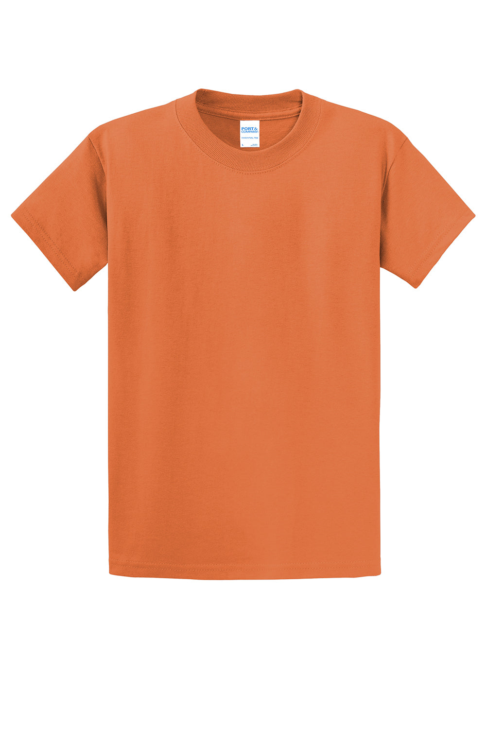 Port & Company PC61/PC61T Mens Essential Short Sleeve Crewneck T-Shirt Orange Sherbet Flat Front