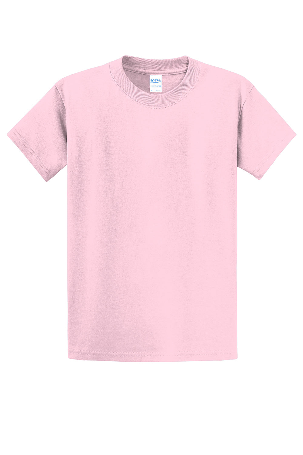 Port & Company PC61/PC61T Mens Essential Short Sleeve Crewneck T-Shirt Pale Pink Flat Front