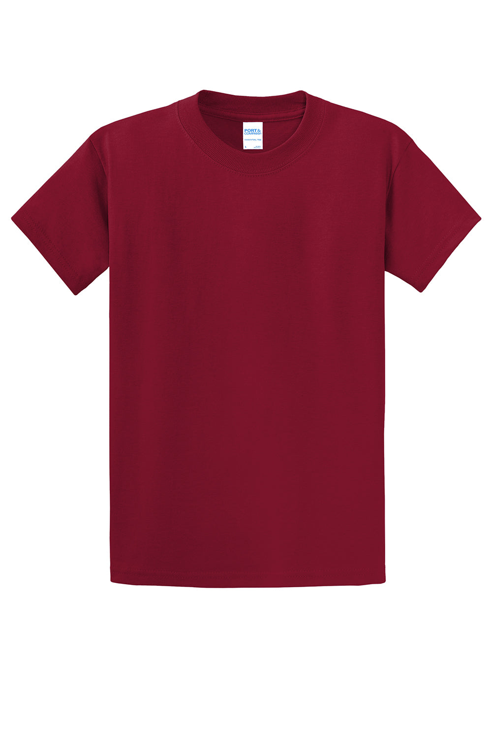 Port & Company PC61/PC61T Mens Essential Short Sleeve Crewneck T-Shirt Rich Red Flat Front