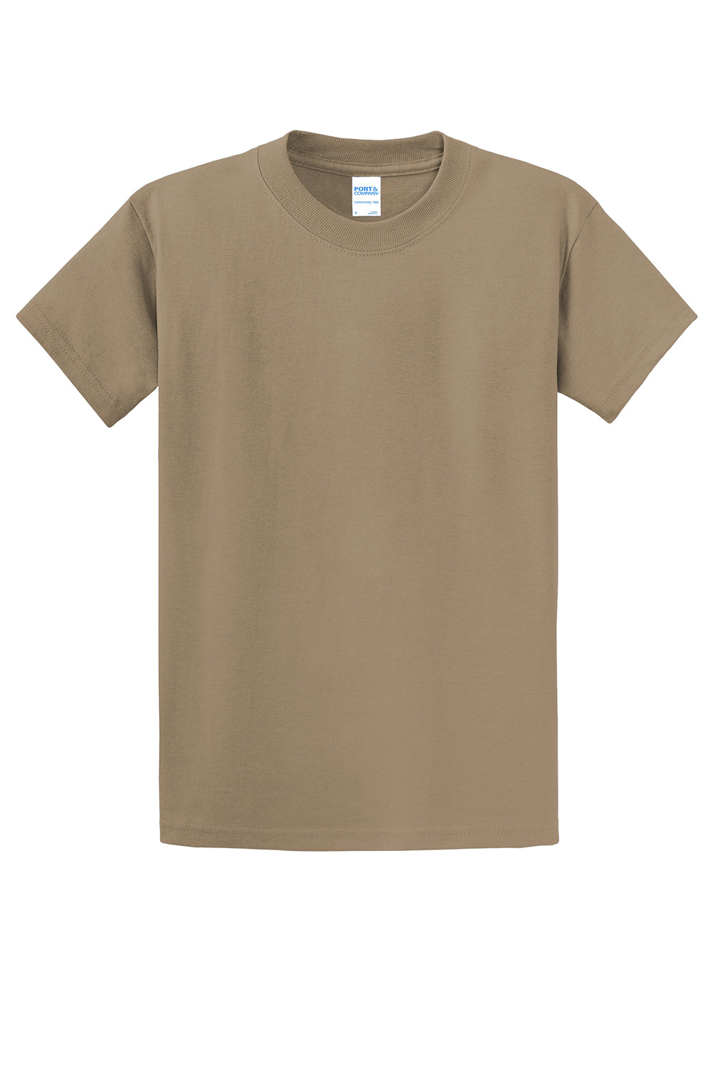 Port & Company PC61/PC61T Mens Essential Short Sleeve Crewneck T-Shirt Sand Flat Front