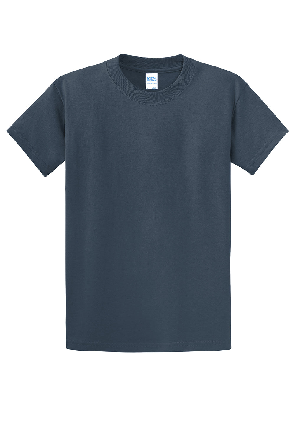 Port & Company PC61/PC61T Mens Essential Short Sleeve Crewneck T-Shirt Steel Blue Flat Front