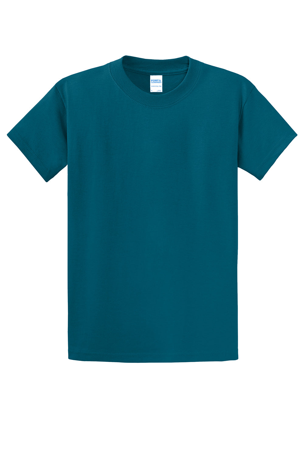 Port & Company PC61/PC61T Mens Essential Short Sleeve Crewneck T-Shirt Teal Green Flat Front