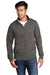 Port & Company PC78FZ Mens Core Fleece Full Zip Sweatshirt Charcoal Grey Model Front